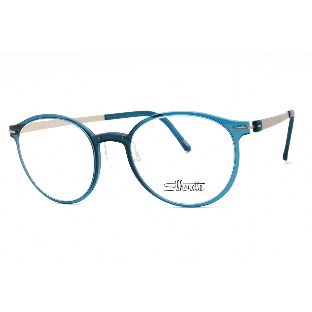 NWT Silhouette Infinity View 2923/75 Blue Steel Round 49mm Eyeglasses